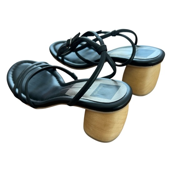 Dolce Vita Black and Tan Block Heel Sandals, 9.5 - Picture 4 of 9